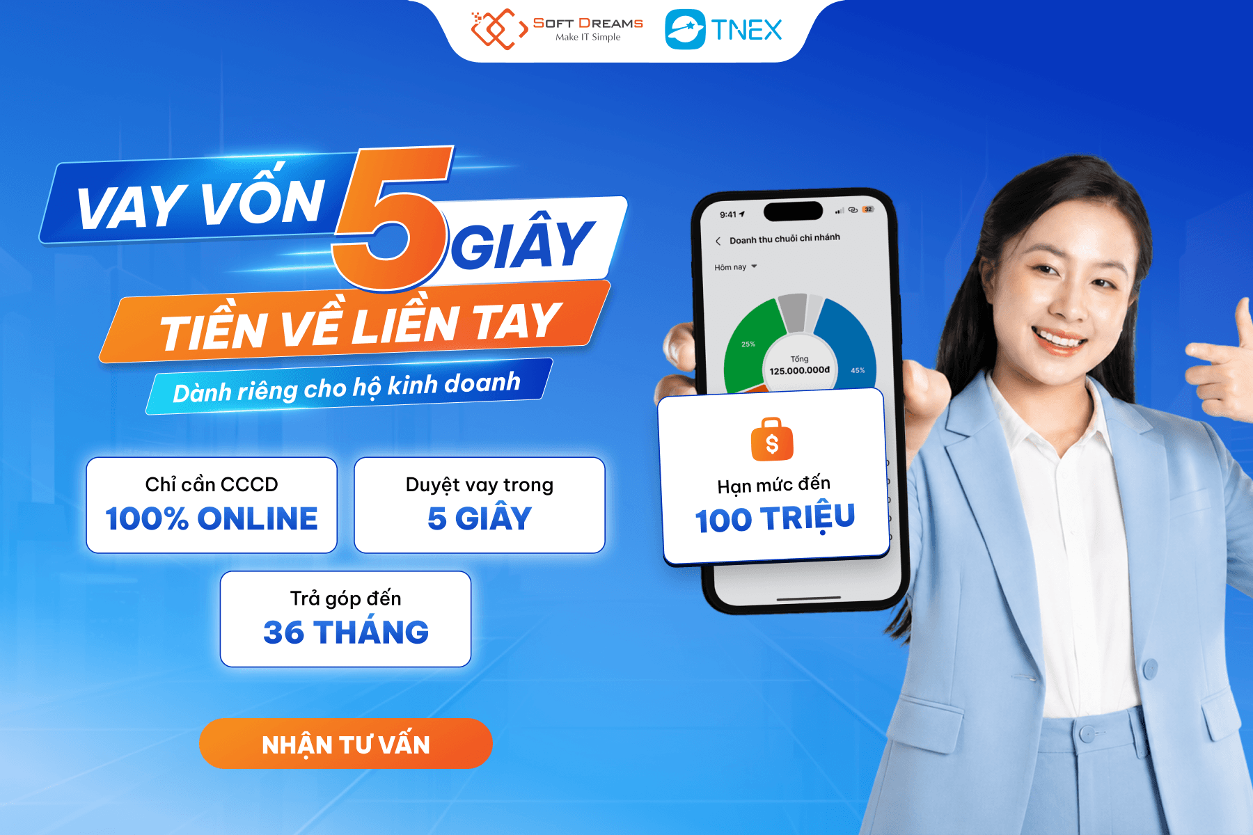 Xoay vốn kịp thời Bắt kịp cơ hội 3 phút nhận tới 100 triệu cùng TNEX trên EasyPOS