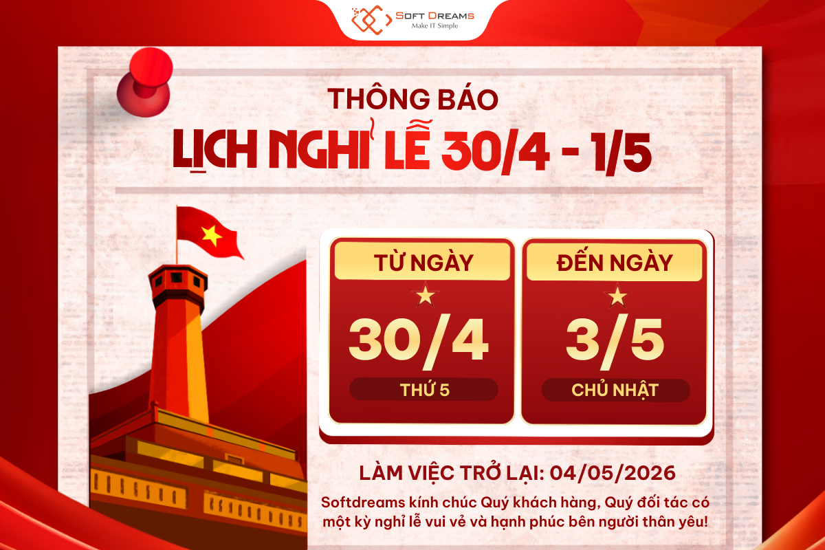Thông báo lịch nghỉ lễ 30/4 và 1/5 năm 2026